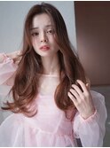 ANGELICA オレンジブラウン 韓国風ゆる巻き 大人かわいい