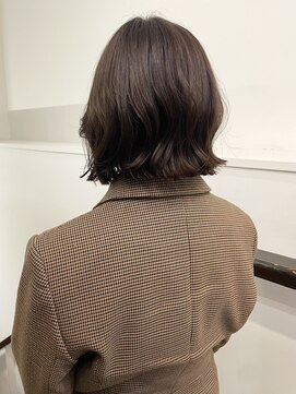 サンク 原宿 表参道(cinq) ミディアムボブ長め韓国外国人風ボブレイヤーモカブラウン