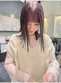 ラベンダーグレージュ/ダブルカラー/切りっぱなし/横浜美容室