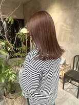 シー(Ciii)&nbsp;stylist イケダ>> ブリーチなしのオレンジブラウン