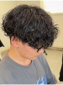 波巻きパーマメンズパーマメンズヘアツーブロックツイストパーマ