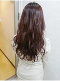 チェリーレッド_毛先パーマ ことりベージュ