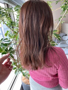 フラッグ ヘアー 天神西通り店(Flag HAIR) ピンクブラウンハイライトインナーカラーイルミナカラー