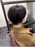 丸みショート/前髪/顔周りカット/濱崎優/透明感カラー
