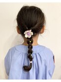 登園アレンジ/キッズヘアアレンジ/三つ編み/簡単ヘアアレンジ