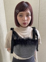 ミニボブストレートボブ顔まわりカットうぶ毛ヘアアレンジピンク