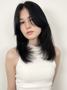 ヴェイン 渋谷(vain) ★レイヤーロングセミディ姫カットワンカールシアーカラー