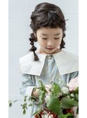 アシンメトリーツインテール／子供セット/七五三／ヘアセット