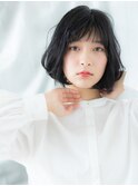 髪質改善ウェットアッシュブラックミニボブo古河20代30代40代