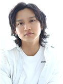 20代30代40代アップバングミディアムメンズウルフ