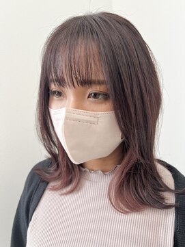 ヘア エッセンス エルメ(hair essence elme) 【切りっぱなし/インナーカラー/ピンクベージュ】