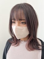 ヘア エッセンス エルメ(hair essence elme) 【切りっぱなし/インナーカラー/ピンクベージュ】