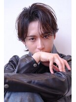 ハバナ 渋谷(HAVANA)&nbsp;フェザーパーマセンターパートハイライトカラーニュアンスパーマ