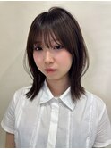 ミディアムレイヤー/艶髪/ナチュラルブラウン