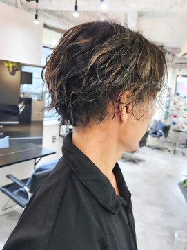 エイス 梅田 中津(Ace) サーフカールパーマ　ハイライトカラー