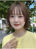 グレーブラウン似合わせカット/バタフライカット/ダークアッシュ