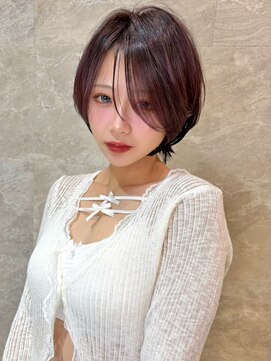 レーヴバイロンド 仙台(Reve by Lond) 髪質改善丸みショートボブ白髪ぼかしハイライト顔まわり小顔仙台