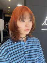 グラスヘア 石垣店(Grass Hair)&nbsp;オレンジ×ブラウン裾カラー