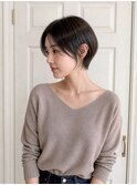 ショートボブ/大人ショートヘア/オリーブグレージュ/前髪/新宿