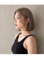 ジゼル 栄 矢場町(Giselle)&nbsp;☆玉腰☆ミルクティベージュ/ボブ【名古屋/栄/ブリーチ/ボブ】