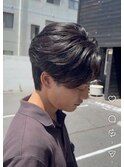 襟足があるスタイル　曲がる縮毛矯正　センターパート