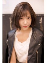 オースト ヘアー ステラ 新宿店(Aust hair Stella)&nbsp;外ハネラフセミディ×ミルキーグレージュ