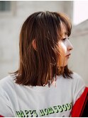 デザインカラー♪切りっぱなしボブ♪シースルー