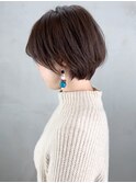 ナチュラルショート_毛先パーマことりベージュ_ba268421