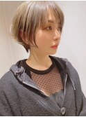  韓国マッシュ　透明感/丸みシルエット/ミニボブ/大人ガーリー