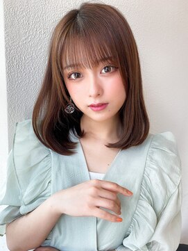 アフロート ディル(AFLOAT D'L) 大人可愛い 小顔ワンカール シースルーバング ベージュカラー