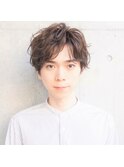 サイドパートショート×ランダムパーマ