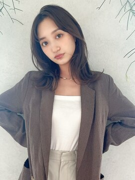 カナン 銀座(CANAAN) グレージュカラー オリーブ 韓国レイヤー 2wayバング