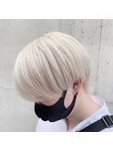 韓国風マッシュ/ホワイトヘア/ホワイトカラー