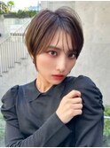 大人かわいい　ショート　シースルーバング　レイヤーショート