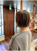 切りっぱなしボブ×ハイライト