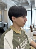 メンズカットシースルーマッシュ就活黒髪爽やかメンズマッシュ