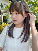 王道アッシュ×淡いパープルインナーカラー