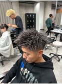 ジェットモヒカンパーマ/メンズ/刈り上げ/眉毛/ツイスト