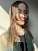 ミディアムレイヤー外ハネボブ美髪のススメワイドバング
