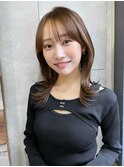 面長 ミディアムレイヤー オリーブブラウン M20251031
