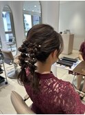 ツイン編み下ろし＊結婚式参列＊パーティスタイル