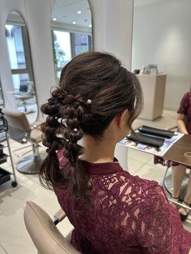 ツイン編み下ろし＊結婚式参列＊パーティスタイル