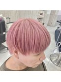マッシュショート/ピンクカラー/ピンクベージュ