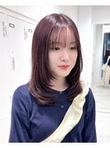 ラベンダーピンクラベンダーブラウンレイヤーカット