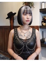 グッドフェローズ キタホリエ(GoodFellas kitahorie) ブリーチ白黒コントラストのミニボブレイヤーハイトーン艶感