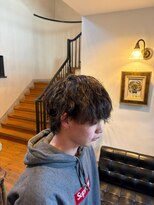 ラポール 蟹江(RAPPORT) 【メンズパーマ】無造作マッシュウェーブで骨格補正