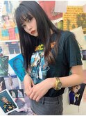 TLONY渋谷hori黒髪前髪赤リップ