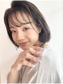 20代30代 ナチュラル切りっぱなしボブ 髪質改善