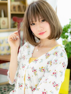 カバーヘア ブリス 志木南口駅前店(COVER HAIR bliss) 外国人風アッシュオリーブ小顔フェミニンボブa志木20代30代40代