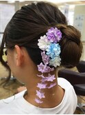 〈ラピッシュ南三番町店〉浴衣ヘアセットお団子スタイル
